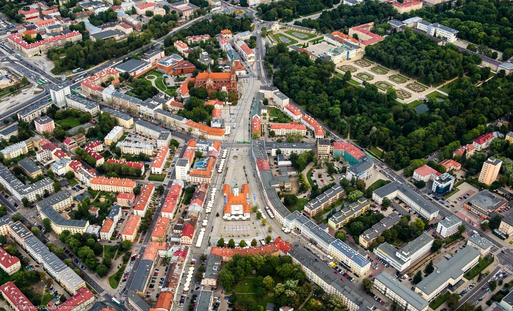 Centrum Białegostoku z lotu ptaka