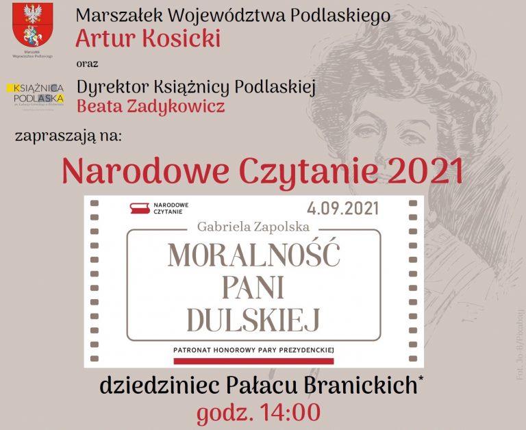 Plakat promujący Narodowe Czytanie 2021