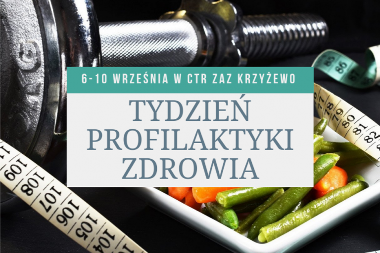 Plakat promujący wydarzenie z napisem tydzień profilaktyki zdrowia