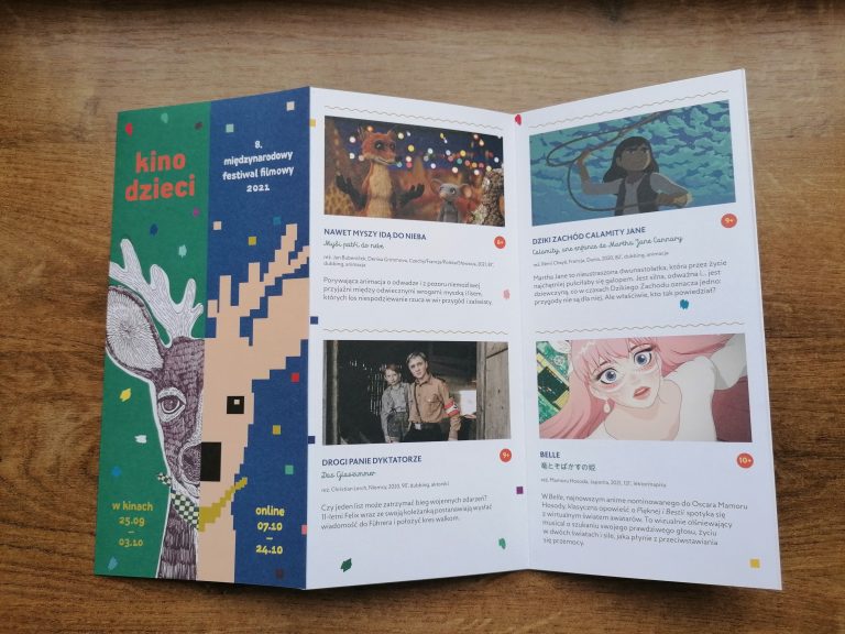 Ulotka festiwalu filmowego Kino Dzieci