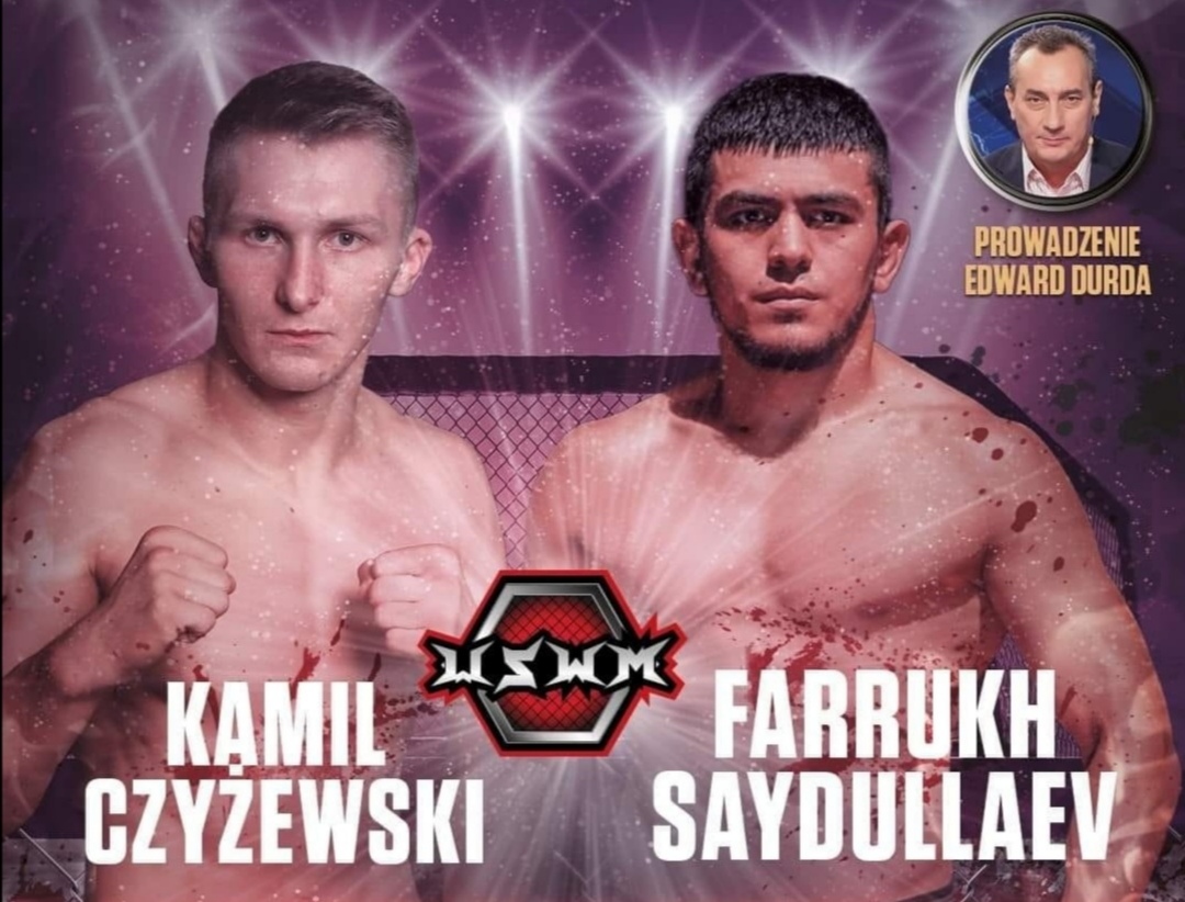 Plakat reklamowy z wizerunkami dwóch zawodników MMA