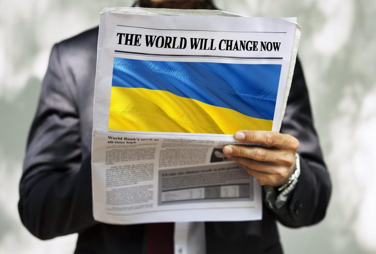 gazeta z flagą Ukrainy