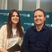 Karolina i Grzegorz Goski w studio Radio Akadera.