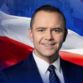 zdjecie kandydata na niebieskim tle