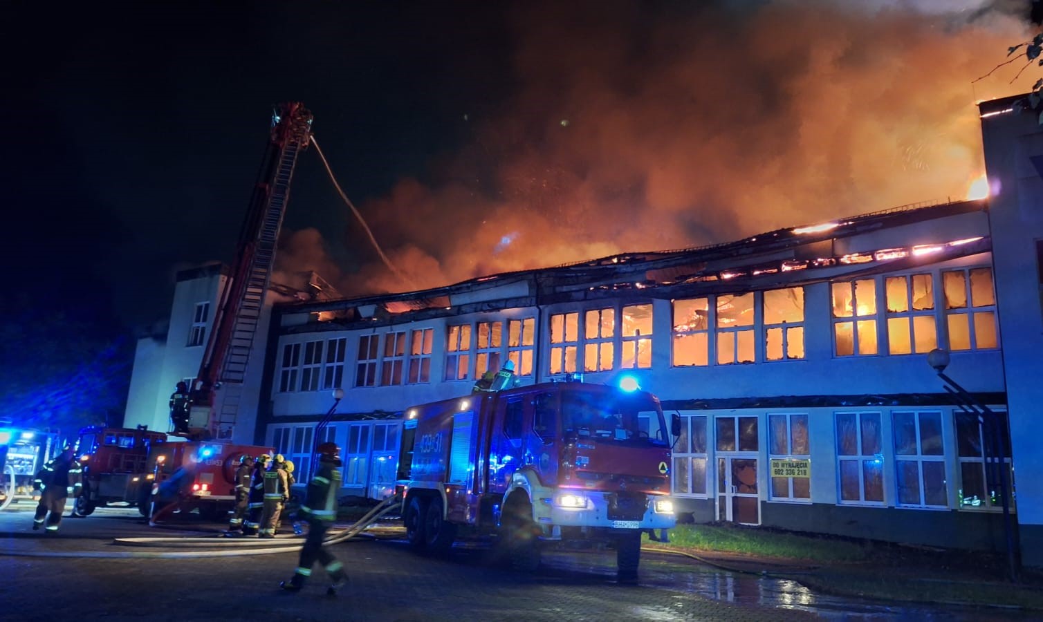 Pożar kina Leśnik w Hajnówce